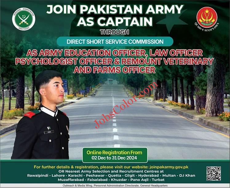 Join Pakistan Army as Captain 2024 